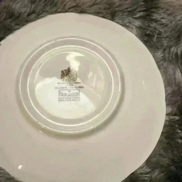 Paragon Teacup & Saucer Pattern E 104 I, Green Sage  set of 2 - Picture 4 of 11